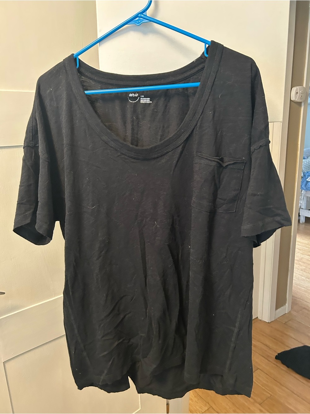 aerie Black Short-Sleeve Pocket Tee